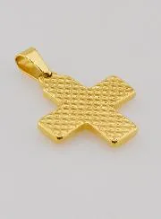 Golden Chi Rho Cross Pendant - Pax, Alpha and Omega