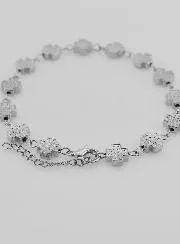 Silvery Religious Bracelet with Square Crosses