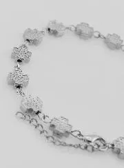 Silvery Religious Bracelet with Square Crosses