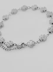 Silvery Religious Bracelet with Square Crosses