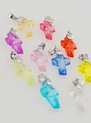 Set 10 Multicoloured Cross Charms 16mm