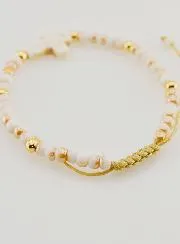Religious Bracelet made of Glass Beads with Cross