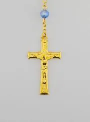 Blue Crystal Rosary with Miraculous Medal