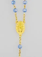 Blue Crystal Rosary with Miraculous Medal