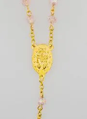 Pink Crystal Rosary with Miraculous Medal