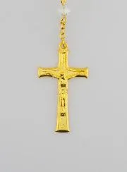 White Crystal Rosary with Miraculous Medal