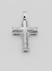 Cross Pendant Mother-of-Pearl and Silvery Brass
