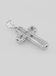 Cross Pendant Mother-of-Pearl and Silvery Brass