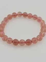 Strawberry Quartz Gemstone Bracelet - 8mm