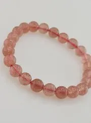 Strawberry Quartz Gemstone Bracelet - 8mm