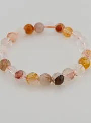 Bracelet with Multicoloured Haematoid Quartz Stone - 8 mm