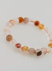 Bracelet with Multicoloured Haematoid Quartz Stone - 8 mm