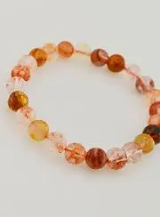 Bracelet with Multicoloured Haematoid Quartz Stone AA - 8 mm