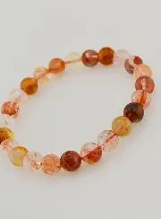 Bracelet with Multicoloured Haematoid Quartz Stone AA - 8 mm