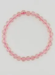 Strawberry Quartz Hematoid Gemstone Bracelet - 6 mm