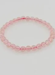 Strawberry Quartz Hematoid Gemstone Bracelet - 6 mm