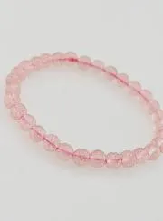 Strawberry Quartz Hematoid Gemstone Bracelet - 6 mm