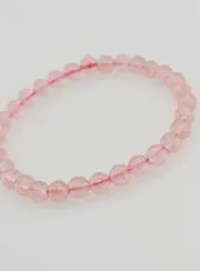 Strawberry Quartz Hematoid Gemstone Bracelet - 6 mm
