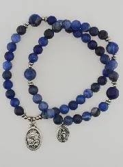 Sodalite Rosary with Miraculous Medal and St Joseph