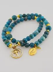 Miraculous Medal Rosary with Apatite Stones