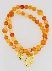 Miraculous Medal Rosary in Carnelian