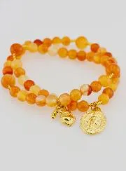 Miraculous Medal Rosary in Carnelian