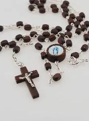 Miraculous Virgin Rosary in Dark Wood