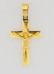 Cross Pendant in Golden Brass 28mm