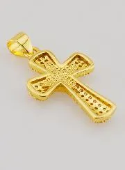 Cross Pendant with Star in Brass and Mother-of-Pearl - 22mm