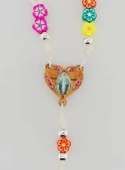 Multicoloured Miraculous Medal Rosary for Children
