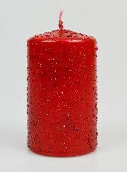 Tabletop Glitter Candle - Red