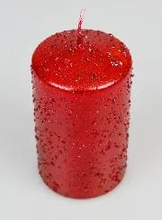 Tabletop Glitter Candle - Red