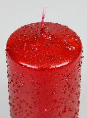Tabletop Glitter Candle - Red