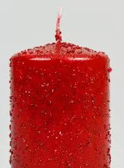 Christmas Candle with Glitter - Ruby Red