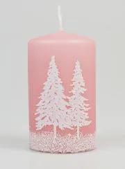 Tabletop Candle Winter Ambience - Pink Powdered