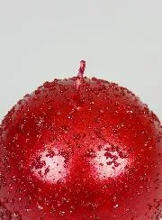 Tabletop Glitter Ball Candle 8cm - Red
