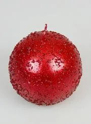 Christmas Ball Candle 8cm - Ruby Red