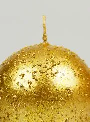 Tabletop Glitter Ball Candle 8cm - Antique Gold