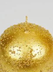 Tabletop Glitter Ball Candle 8cm - Antique Gold
