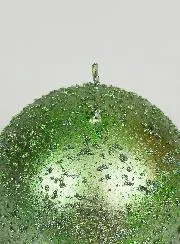 Glitter Ball Christmas Candle 8cm - Green