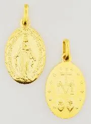 Golden Miraculous Medal with Scalloped Edge - 20mm