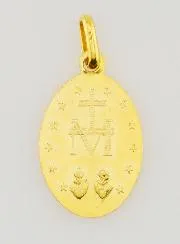 Golden Miraculous Medal with Scalloped Edge - 20mm