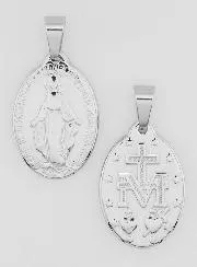 Miraculous Medal in Stainless Steel 22mm - Prayer in French