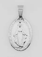 Miraculous Medal in Stainless Steel 22mm - Prayer in French
