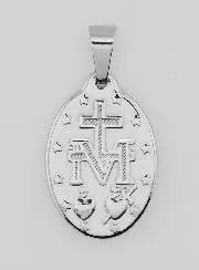 Miraculous Medal in Stainless Steel 22mm - Prayer in French