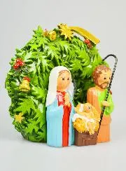 Christmas Wreath Nativity Scene - 15cm