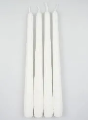 Set 4 Cylindrical Candles 25cm - White