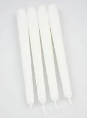 Set 4 Cylindrical Candles 25cm - White