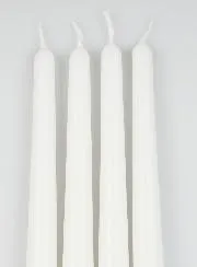 Set 4 Cylindrical Candles 25cm - White