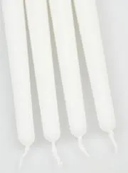 Set 4 Cylindrical Candles 25cm - White